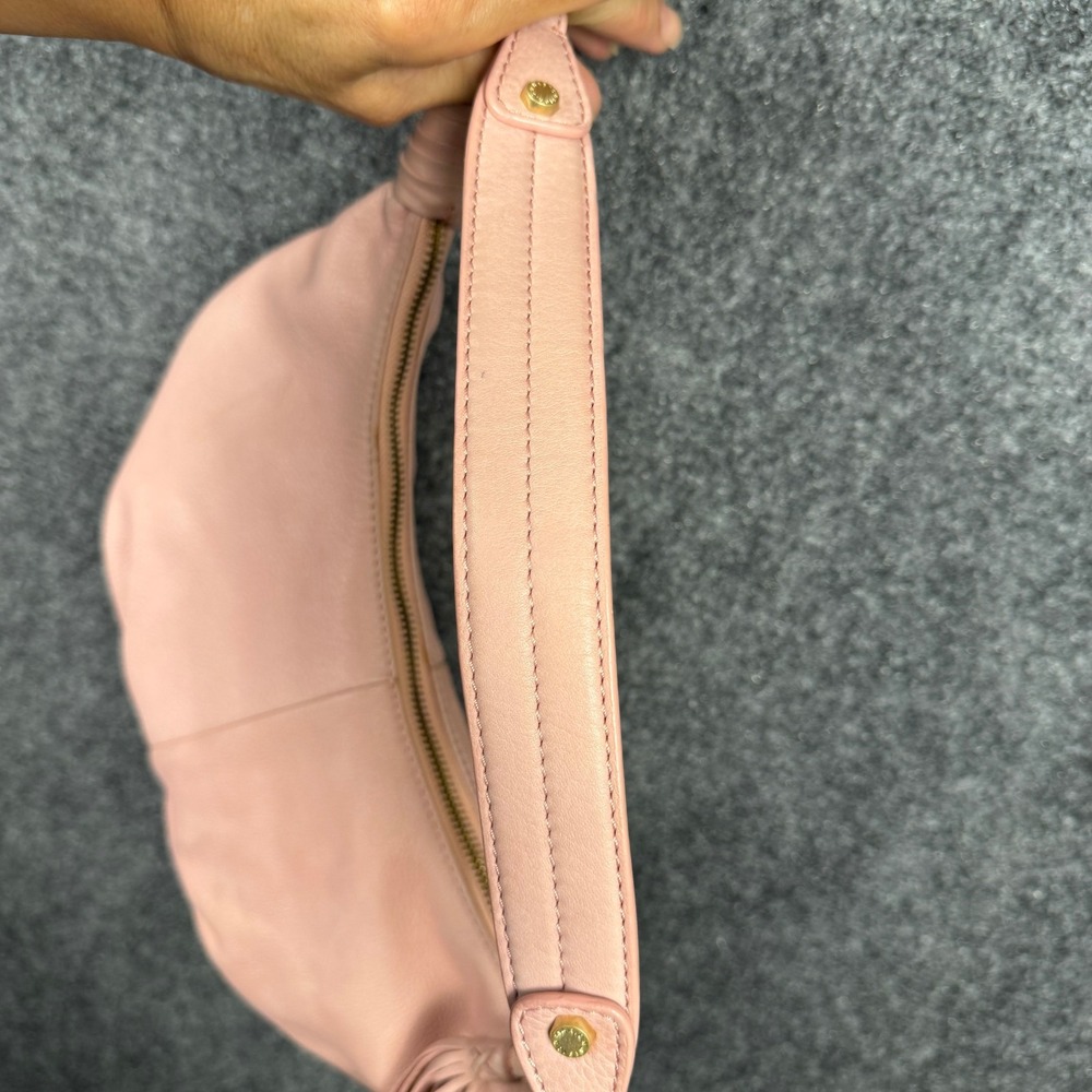 Sigrid Olsen Vintage Pink Leather Y2K Hobo Bag Tassel Crescent Shoulder Purse - Picture 10 of 15